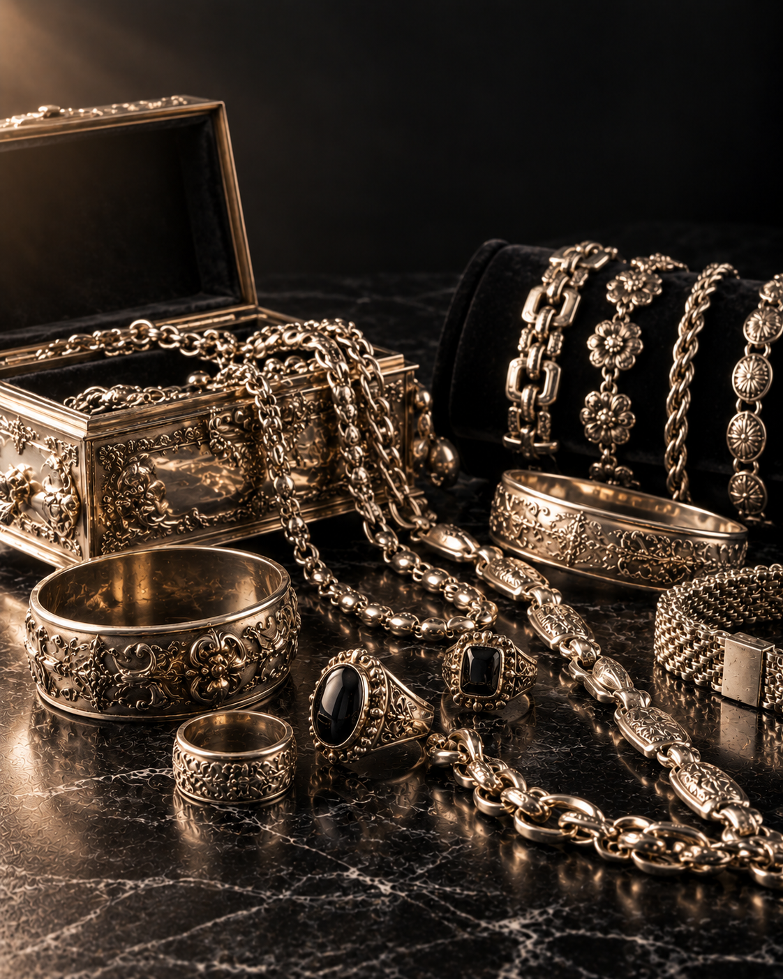 Anillos, pulseras y cadenas de plata